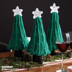 Crochet Christmas Tree Bottle Topper