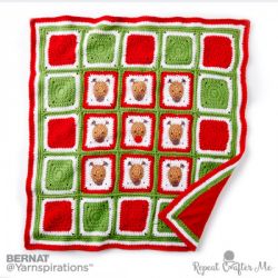 Crochet Christmas Reindeer Blanket