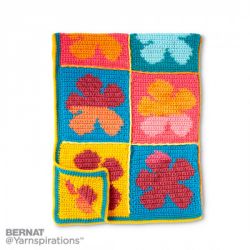 Pop Art Flowers Crochet Blanket