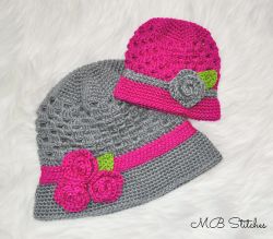 Mom and Baby Cloche Hat Set