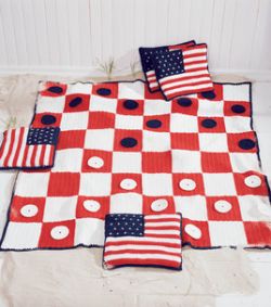 Checkerboard Picnic Blanket and Coasters