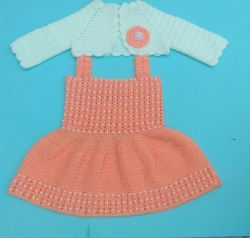 Baby Pearl Dress Jacket#crochet baby frock with bolero jacket