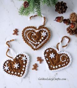 Gingerbread Heart Ornaments