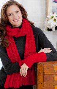 Lacy Bobble Scarf and Wristlets