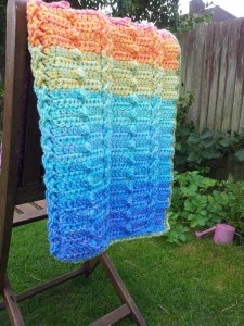 Cable and Bobble Stitch Blanket 