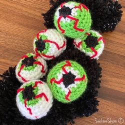 Crochet Bloodshot Eyeballs