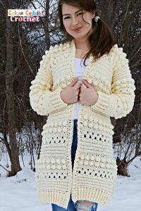 Crochet Cardigan Bobbles of Snow