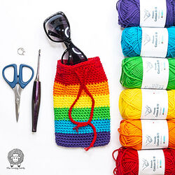 Rainbow Crochet Glasses Case