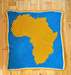 Vintage Africa Map C2C Blanket