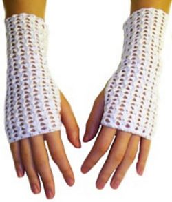 Crochet Thread Fingerless Gloves 