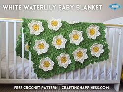 White Waterlily Baby Blanket