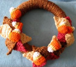 Large and small candy corn wreath