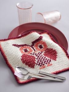 Owl Cross Stitch Dishcloth