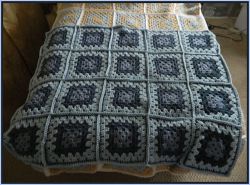 Baby Blue Traditional Granny Square Blanket