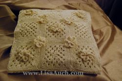 Granny Pillow Pattern with Crochet Flowers