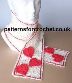 Scarf with Heart Motifs