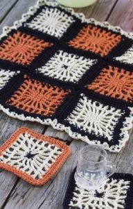Spiderweb Coasters and Halloween Table Center