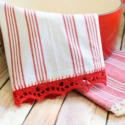 Crochet Edged Tea Towel