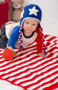 Patriotic Stripes Blanket & Hat