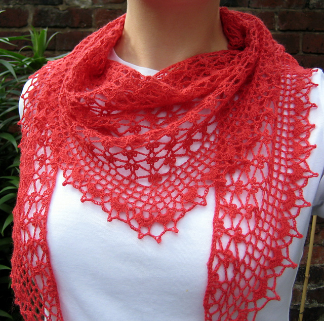 Crochet Patterns Galore - Summer Sprigs Lace Scarf