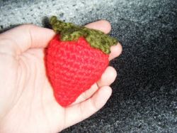 Crocheted strawberry