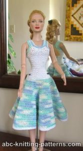 Crochet Summer Dress for Fashion 16 inch Dolls by Robert Tonner