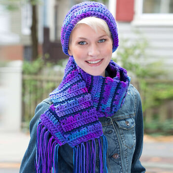 Jagged Lines Hat & Scarf Set