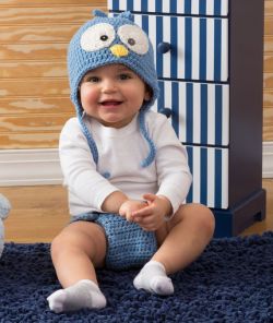 Cutie Blue Bird Hat & Diaper Cover