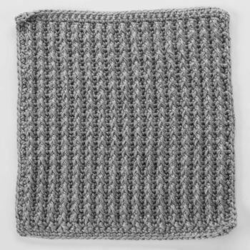 Front Post Double Crochet Around Single Crochet Square for Checkerboard Textures Throw