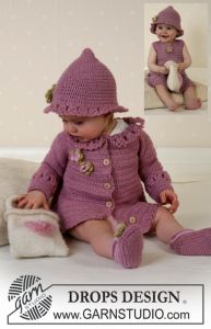 DROPS Baby Cardigan, Hat and Shoes