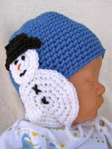 Snowman Earflap Baby Hat