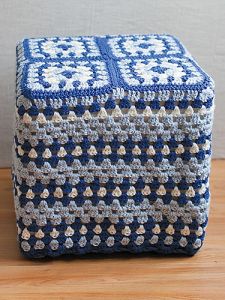 Granny Square Footstool Cover