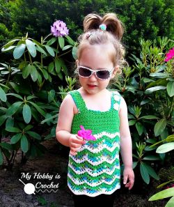 Tropical Waves - Lacy Chevron Top
