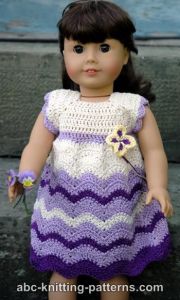 American Girl Doll Wisteria Chevron Dress
