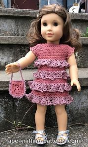American Girl Doll Evening Dress with Ruffles