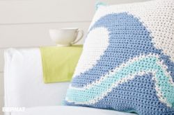 Catch a Wave Crochet Pillow