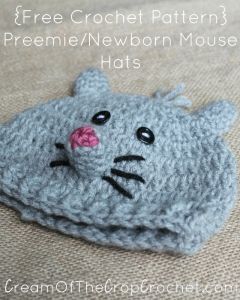 Preemie/Newborn Mouse Hats