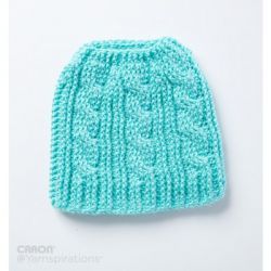Twist Stitch Messy Bun Crochet Hat