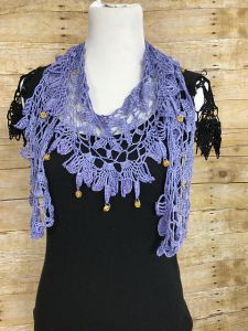 Beaded Lila Necklace Scarf