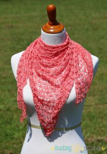 Peach Hana Triangle Shawl