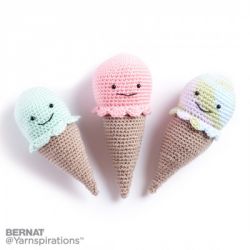 Crochet Ice Cream Cone Rattle