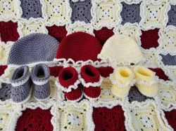 Rag Quilt Baby Hat and Botties