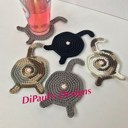 Kitty Turn Tail Coasters