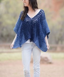 Azul V-Mesh Poncho