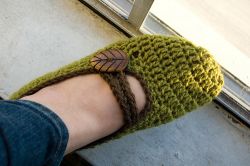 Crocheted Mary Jane Slippers