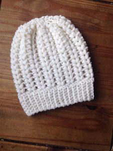 V Puff Stitch Beanie