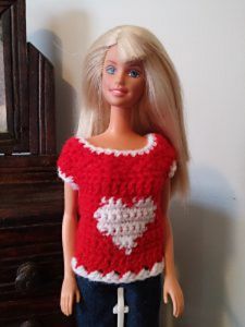 Valentine's Heart Sweater for Barbie