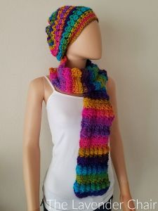 Crossed Bobble Scarf