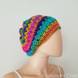 Crossed Bobble Slouchy Beanie