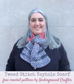 Tweed Stitch Keyhole Scarf
